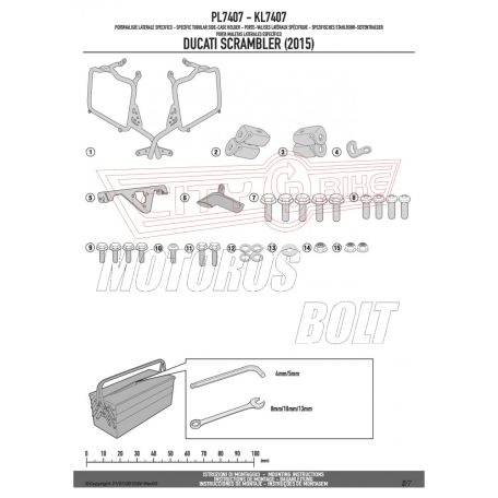 Oldaldoboz tartó cső Ducati Scrambler 400 (2016-2021) / Ducati Scrambler Icon 800 (2015-2022) GIVI