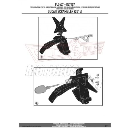 Oldaldoboz tartó cső Ducati Scrambler 400 (2016-2021) / Ducati Scrambler Icon 800 (2015-2022) GIVI