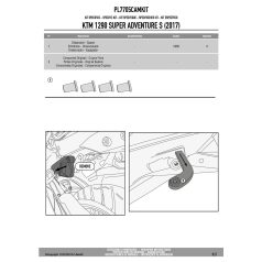   Kiegészítő szett oldaldoboz tartóhoz KTM 1290 Super Adventure (2015-2016) / 1290 Super Adventure T (2017) / KTM 1290 Super Adventure R (2017-2020) / KTM 1290 Super Adventure S (2017-2020) GIVI