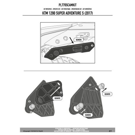 Kiegészítő szett oldaldoboz tartóhoz KTM 1290 Super Adventure (2015-2016) / 1290 Super Adventure T (2017) / KTM 1290 Super Adventure R (2017-2020) / KTM 1290 Super Adventure S (2017-2020) GIVI