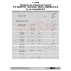   Oldaldoboz tartó cső KTM 1050 Adventure (2015-2016) / 1090 Adventure (2017-2018) / KTM 1190 Adventure / Adventure R (2013-2016) GIVI Trekker Outback dobozhoz