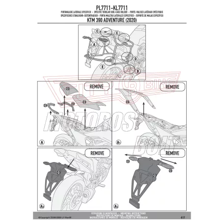 Oldaldoboz tartó cső KTM 390 Adventure (2020-2024) GIVI