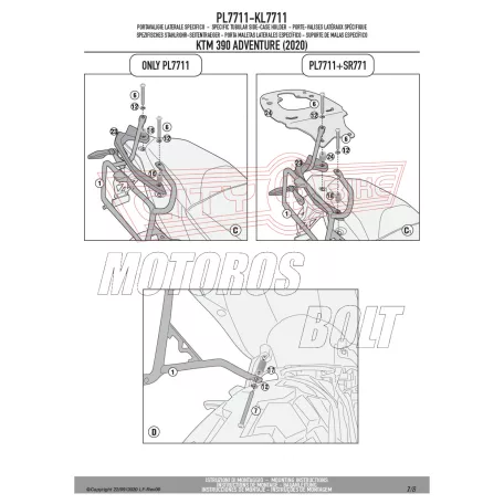 Oldaldoboz tartó cső KTM 390 Adventure (2020-2024) GIVI