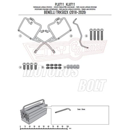 Oldaldoboz tartó cső BENELLI TRK502 X (2018-2024) GIVI