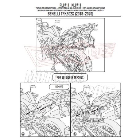 Oldaldoboz tartó cső BENELLI TRK502 X (2018-2024) GIVI