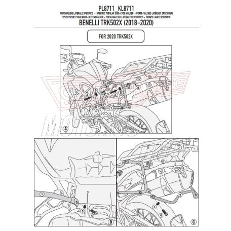 Oldaldoboz tartó cső BENELLI TRK502 X (2018-2024) GIVI