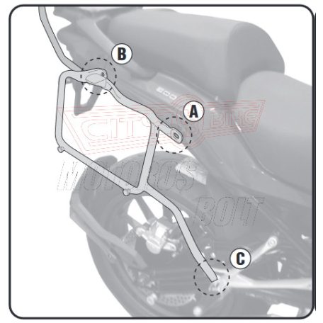 Oldaldoboz tartó cső Benelli TRK502 (17-20) / Benelli TRK 502 (21-24)