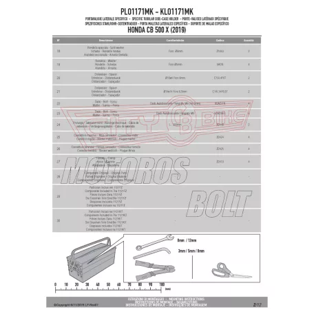 Oldaldoboz tartó cső HONDA CB 500 X (2019-2023)/ NX 500 (24-25)GIVI