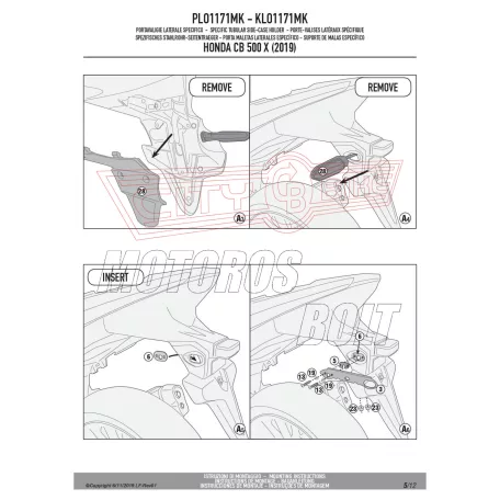 Oldaldoboz tartó cső HONDA CB 500 X (2019-2023)/ NX 500 (24-25)GIVI
