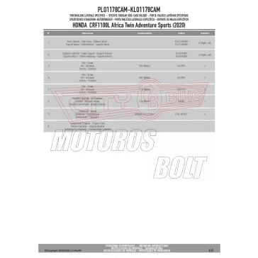   Oldaldoboz tartó cső HONDA CRF1100L Africa Twin (2020-2026) / HONDA CRF1100L Africa Twin Adventure Sports (2020-2026) GIVI Trekker Outback dobozhoz