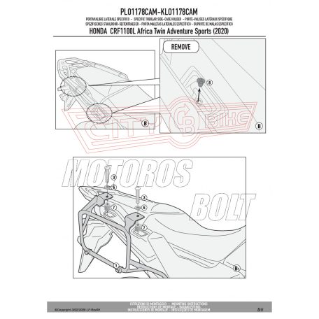 Oldaldoboz tartó cső HONDA CRF1100L Africa Twin (2020-2024) / HONDA CRF1100L Africa Twin Adventure Sports (2020-2024) GIVI Trekker Outback dobozhoz
