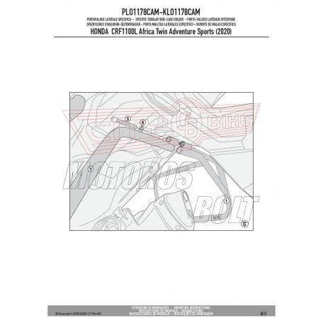 Oldaldoboz tartó cső HONDA CRF1100L Africa Twin (2020-2024) / HONDA CRF1100L Africa Twin Adventure Sports (2020-2024) GIVI Trekker Outback dobozhoz