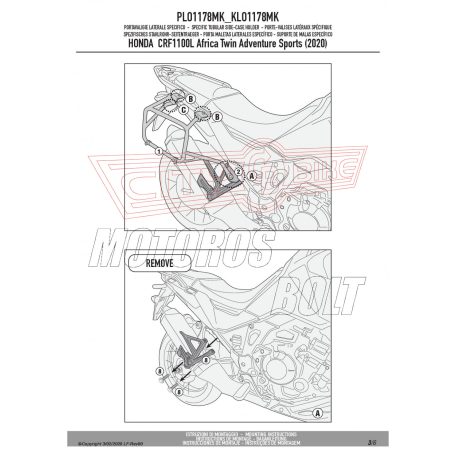 Oldaldoboz tartó cső HONDA CRF1100L Africa Twin (2020-2024) / HONDA CRF1100L Africa Twin Adventure Sports (2020-2024) GIVI