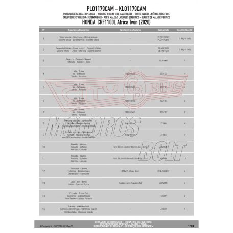 Oldaldoboz tartó cső HONDA CRF1100L Africa Twin (2020-2023) GIVI Trekker Outback dobozhoz
