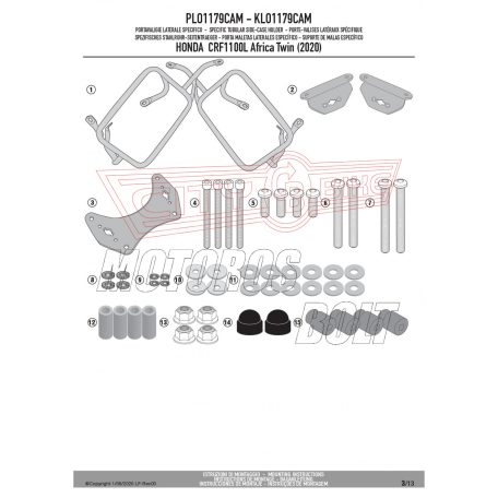 Oldaldoboz tartó cső HONDA CRF1100L Africa Twin (2020-2023) GIVI Trekker Outback dobozhoz