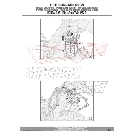 Oldaldoboz tartó cső HONDA CRF1100L Africa Twin (2020-2023) GIVI Trekker Outback dobozhoz