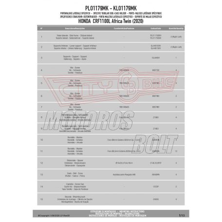 Oldaldoboz tartó cső HONDA CRF1100L Africa Twin (2020-2023) GIVI