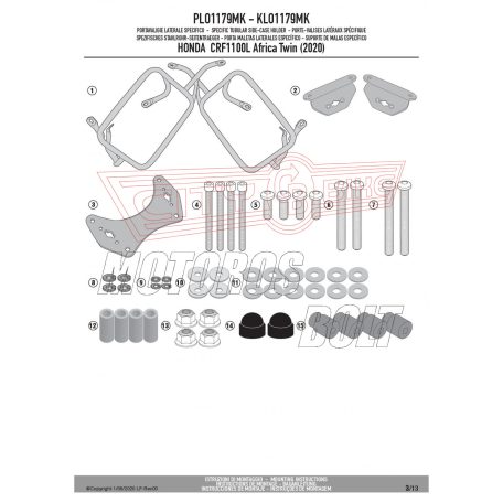 Oldaldoboz tartó cső HONDA CRF1100L Africa Twin (2020-2023) GIVI