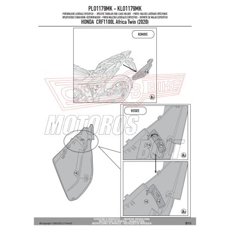 Oldaldoboz tartó cső HONDA CRF1100L Africa Twin (2020-2023) GIVI