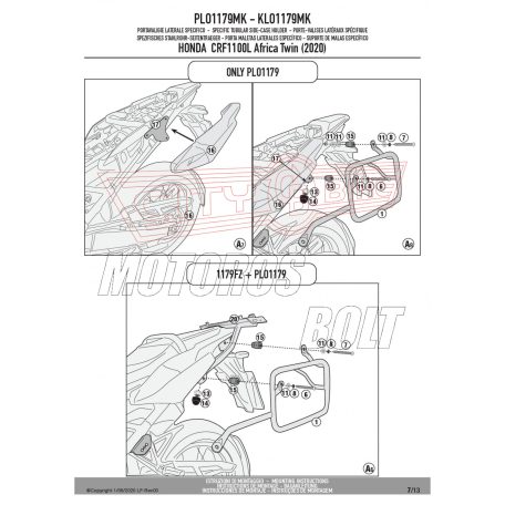 Oldaldoboz tartó cső HONDA CRF1100L Africa Twin (2020-2023) GIVI