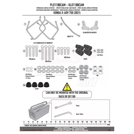 Oldaldoboz tartó cső HONDA X-ADV 2021-2025 GIVI Trekker Outback dobozhoz