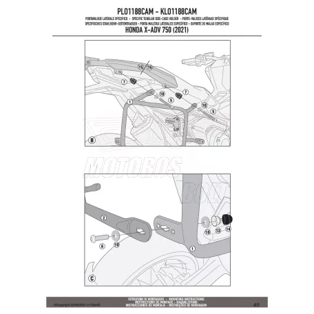 Oldaldoboz tartó cső HONDA X-ADV 2021-2025 GIVI Trekker Outback dobozhoz