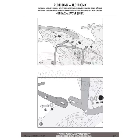 Oldaldoboz tartó cső HONDA X-ADV 750 (2021-2025) GIVI