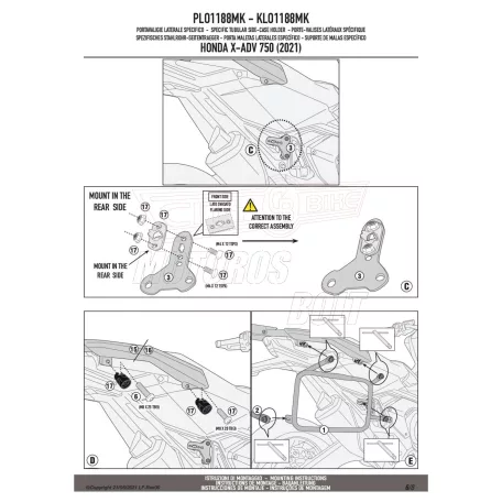 Oldaldoboz tartó cső HONDA X-ADV 750 (2021-2025) GIVI