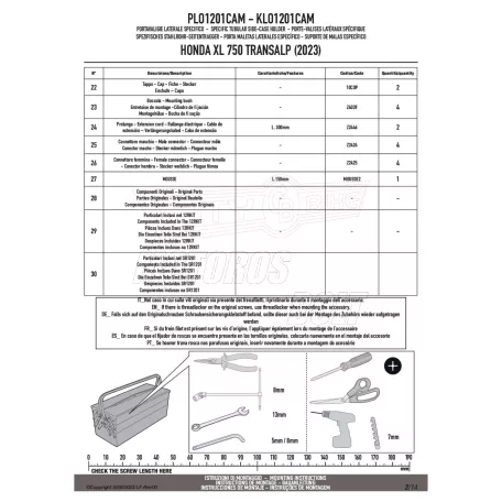 Oldaldoboz tartó cső HONDA XL 750 Transalp (2023-2025) GIVI Trekker Outback dobozhoz
