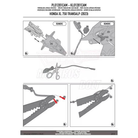 Oldaldoboz tartó cső HONDA XL 750 Transalp (2023-2025) GIVI Trekker Outback dobozhoz