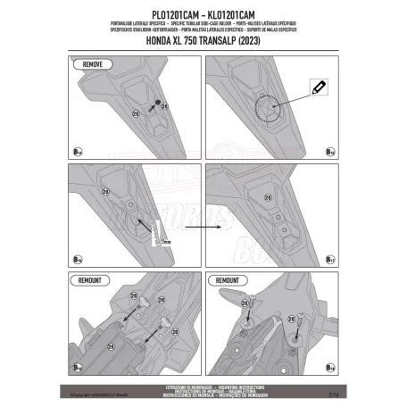 Oldaldoboz tartó cső HONDA XL 750 Transalp (2023-2025) GIVI Trekker Outback dobozhoz