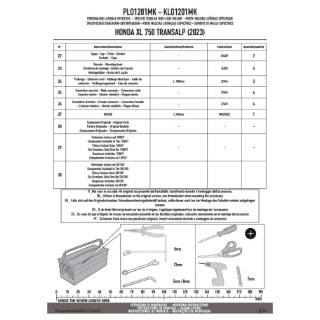 Oldaldoboz tartó cső HONDA XL 750 Transalp (2023-2025) GIVI