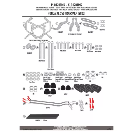 Oldaldoboz tartó cső HONDA XL 750 Transalp (2023-2025) GIVI