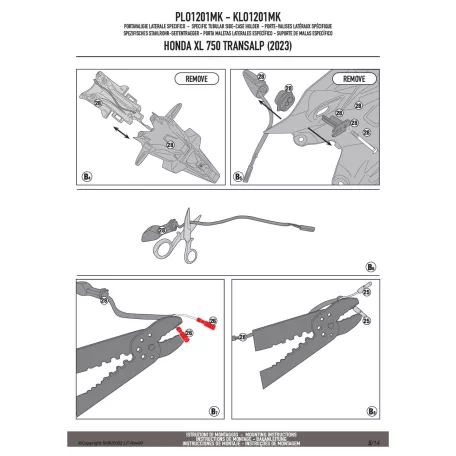Oldaldoboz tartó cső HONDA XL 750 Transalp (2023-2025) GIVI