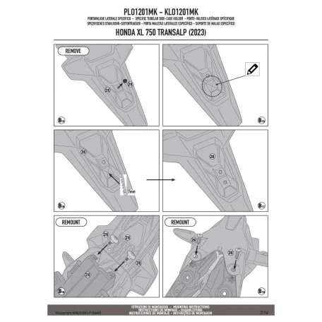 Oldaldoboz tartó cső HONDA XL 750 Transalp (2023-2025) GIVI