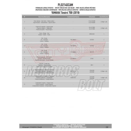Oldaldoboz tartó cső YAMAHA Ténéré 700 (2019-2020) / YAMAHA Ténéré 700 (2021-2024) / YAMAHA Ténéré 700 World Raid (2022-2024) GIVI Trekker Outback dobozhoz