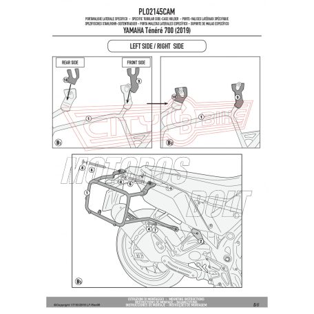Oldaldoboz tartó cső YAMAHA Ténéré 700 (2019-2020) / YAMAHA Ténéré 700 (2021-2024) / YAMAHA Ténéré 700 World Raid (2022-2024) GIVI Trekker Outback dobozhoz