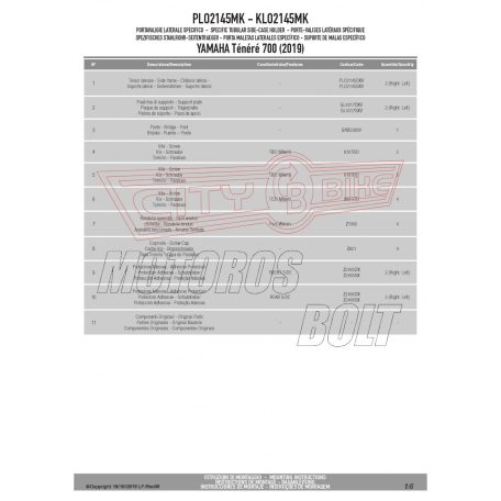 Oldaldoboz tartó cső YAMAHA Ténéré 700 (2019-2020) / YAMAHA Ténéré 700 (2021-2024) / YAMAHA Ténéré 700 World Raid (2022-2024) GIVI