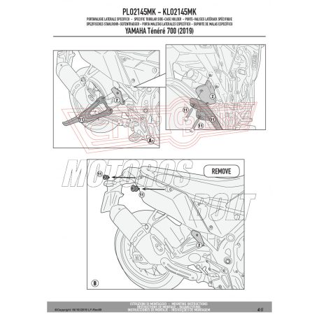 Oldaldoboz tartó cső YAMAHA Ténéré 700 (2019-2020) / YAMAHA Ténéré 700 (2021-2024) / YAMAHA Ténéré 700 World Raid (2022-2024) GIVI