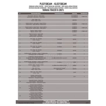   Oldaldoboz tartó cső YAMAHA TRACER 9 / TRACER 9 GT (2021-2024) GIVI Trekker Outback dobozhoz