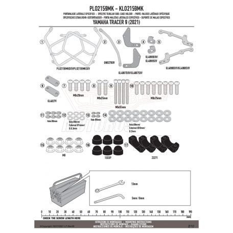 Oldaldoboz tartó cső YAMAHA TRACER 9 / TRACER 9 GT (2021-2024) GIVI