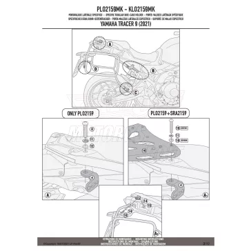   Oldaldoboz tartó cső YAMAHA TRACER 9 / TRACER 9 GT (2021-2024) GIVI