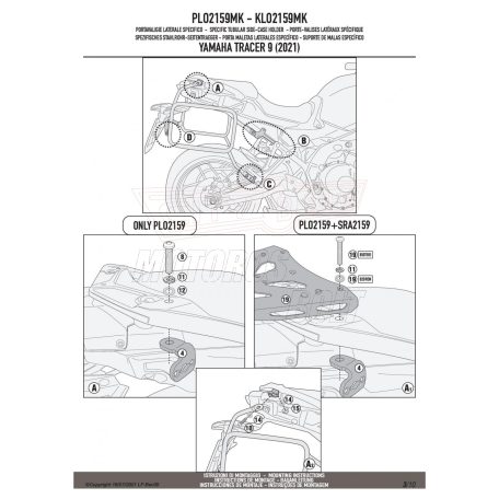Oldaldoboz tartó cső YAMAHA TRACER 9 / TRACER 9 GT (2021-2024) GIVI