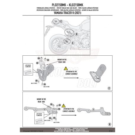 Oldaldoboz tartó cső YAMAHA TRACER 9 / TRACER 9 GT (2021-2024) GIVI