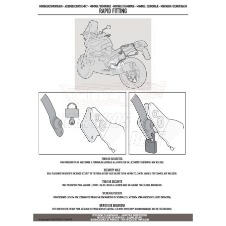 Oldaldoboz tartó cső YAMAHA TRACER 9 / TRACER 9 GT (2021-2024) GIVI