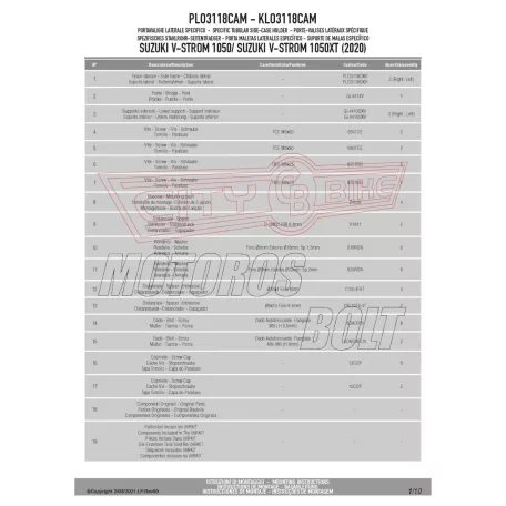 Oldaldoboz tartó cső SUZUKI V-Strom 1050 (2020-2024) / V-Strom 1050 XT (2020-2024) GIVI Trekker Outback dobozhoz