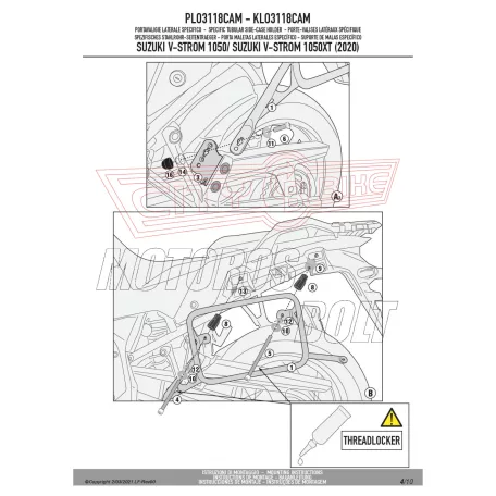 Oldaldoboz tartó cső SUZUKI V-Strom 1050 (2020-2024) / V-Strom 1050 XT (2020-2024) GIVI Trekker Outback dobozhoz