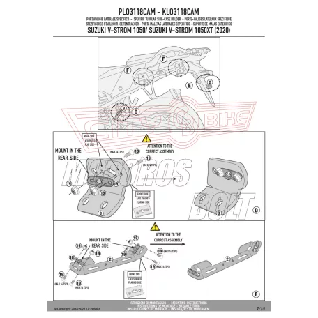Oldaldoboz tartó cső SUZUKI V-Strom 1050 (2020-2024) / V-Strom 1050 XT (2020-2024) GIVI Trekker Outback dobozhoz