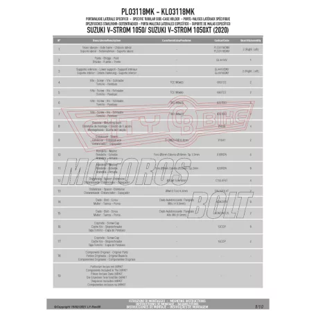 Oldaldoboz tartó cső SUZUKI V-Strom 1050 (2020-2024) / V-Strom 1050 XT (2020-2024) GIVI