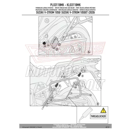 Oldaldoboz tartó cső SUZUKI V-Strom 1050 (2020-2024) / V-Strom 1050 XT (2020-2024) GIVI